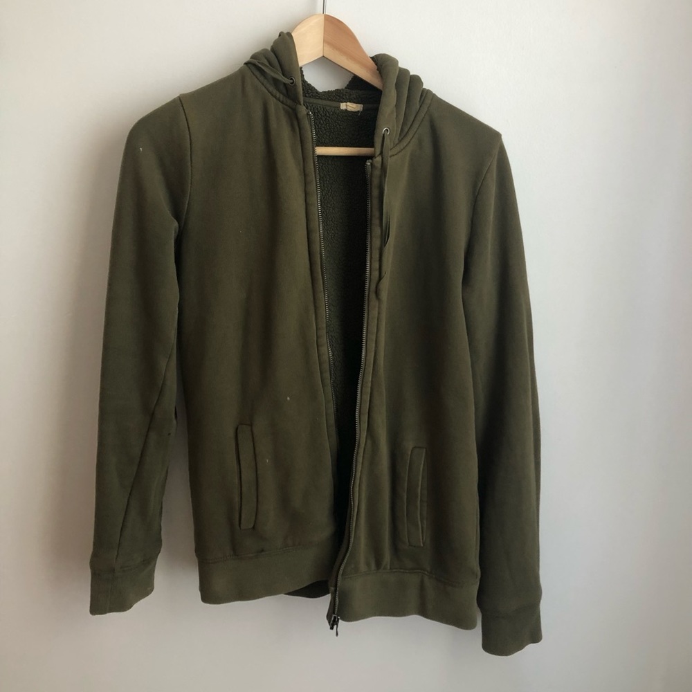 JCrew Green Fleece Hoodie, S